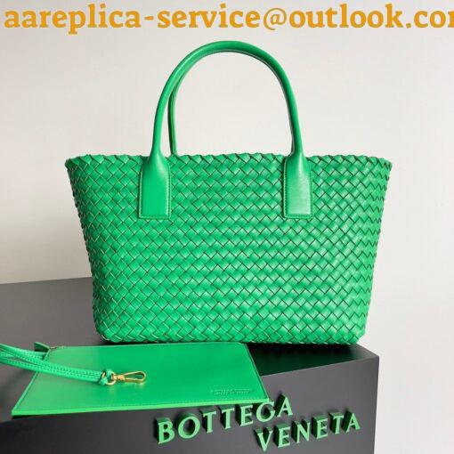 Replica Bottega Veneta Cabat Medium Bag In Green Intrecciato Lambskin 6