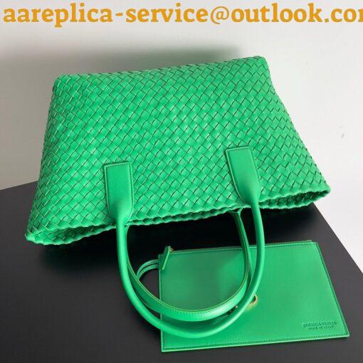 Replica Bottega Veneta Cabat Medium Bag In Green Intrecciato Lambskin 7