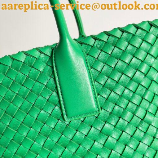 Replica Bottega Veneta Cabat Medium Bag In Green Intrecciato Lambskin 9