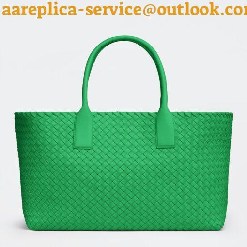 Replica Bottega Veneta Cabat Medium Bag In Green Intrecciato Lambskin