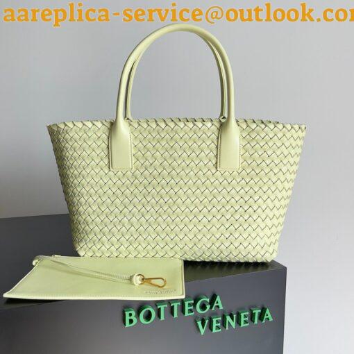 Replica Bottega Veneta Cabat Medium Bag In Lemon Intrecciato Lambskin