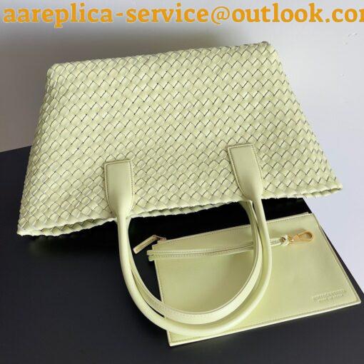 Replica Bottega Veneta Cabat Medium Bag In Lemon Intrecciato Lambskin 6