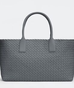 Replica Bottega Veneta Cabat Medium Bag In Thunder Intrecciato Lambskin