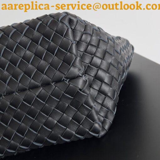 Replica Bottega Veneta Cabat Mini Bag In Black Intrecciato Lambskin 7