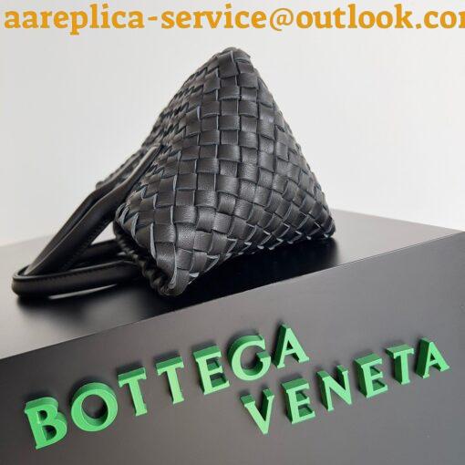 Replica Bottega Veneta Cabat Mini Bag In Black Intrecciato Lambskin 11