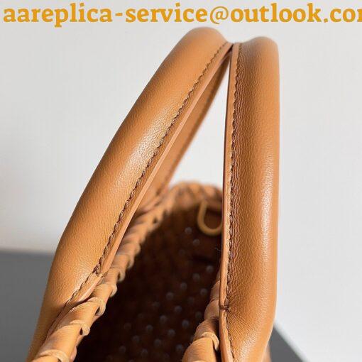 Replica Bottega Veneta Cabat Mini Bag In Caramel Intrecciato Lambskin 4