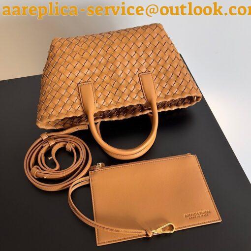 Replica Bottega Veneta Cabat Mini Bag In Caramel Intrecciato Lambskin 6