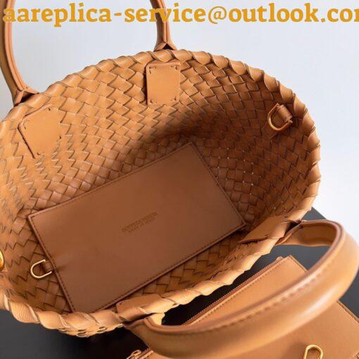 Replica Bottega Veneta Cabat Mini Bag In Caramel Intrecciato Lambskin 7