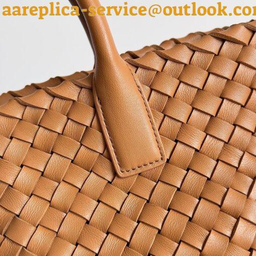 Replica Bottega Veneta Cabat Mini Bag In Caramel Intrecciato Lambskin 10