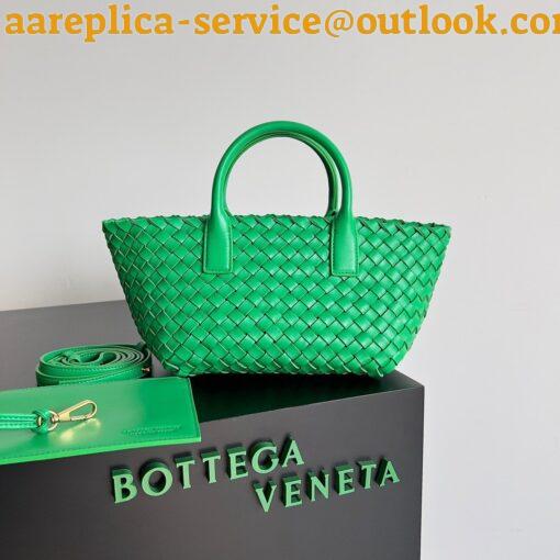 Replica Bottega Veneta Cabat Mini Bag In Green Intrecciato Lambskin 9