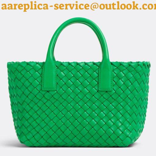 Replica Bottega Veneta Cabat Mini Bag In Green Intrecciato Lambskin