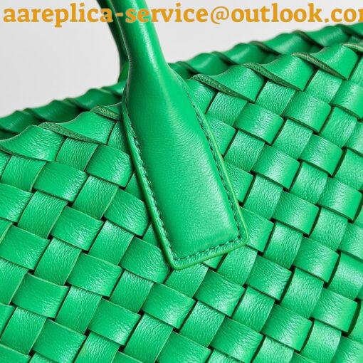 Replica Bottega Veneta Cabat Mini Bag In Green Intrecciato Lambskin 11