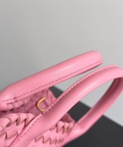 Replica Bottega Veneta Cabat Mini Bag In Pink Intrecciato Lambskin 2