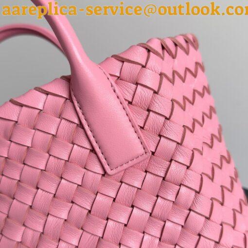 Replica Bottega Veneta Cabat Mini Bag In Pink Intrecciato Lambskin 5