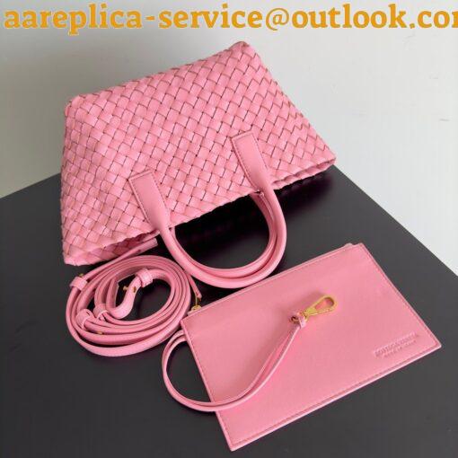 Replica Bottega Veneta Cabat Mini Bag In Pink Intrecciato Lambskin 6