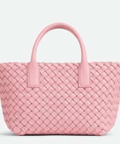 Replica Bottega Veneta Cabat Mini Bag In Pink Intrecciato Lambskin