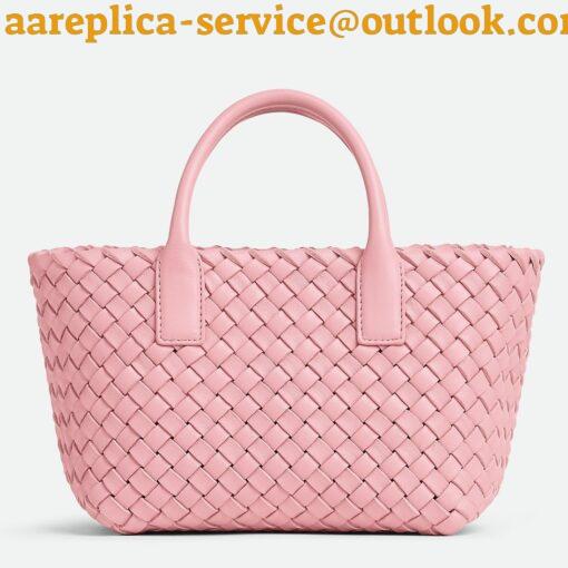 Replica Bottega Veneta Cabat Mini Bag In Pink Intrecciato Lambskin