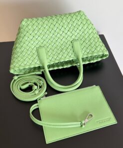 Replica Bottega Veneta Cabat Mini Bag In Pistachio Intrecciato Lambskin 2