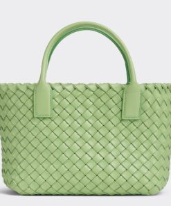 Replica Bottega Veneta Cabat Mini Bag In Pistachio Intrecciato Lambskin