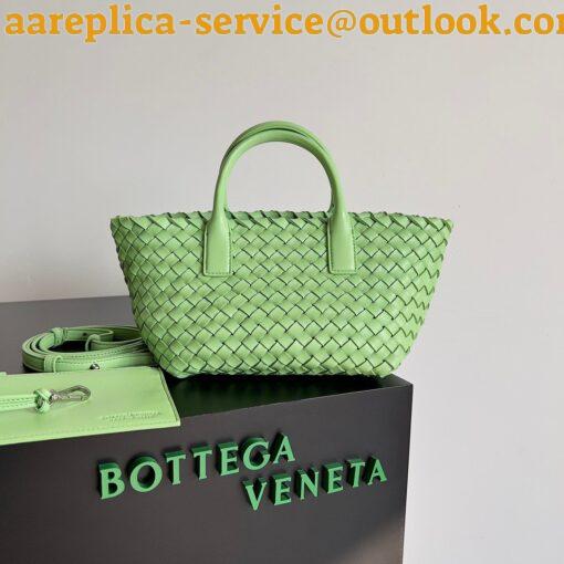 Replica Bottega Veneta Cabat Mini Bag In Pistachio Intrecciato Lambskin 10