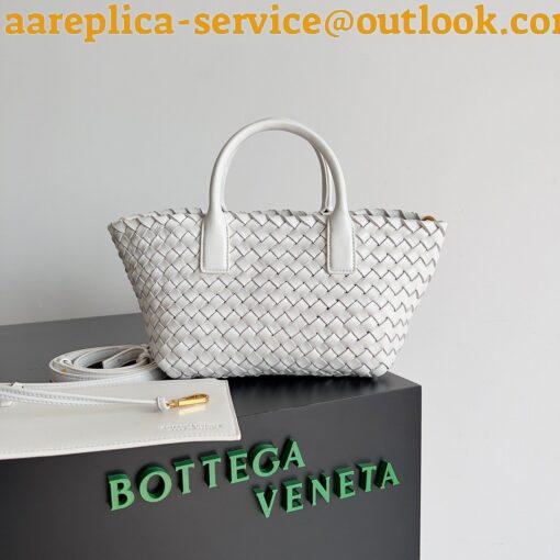 Replica Bottega Veneta Cabat Mini Bag In White Intrecciato Lambskin 8