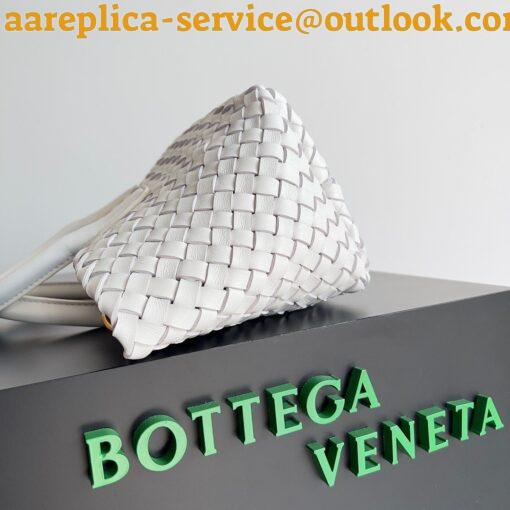 Replica Bottega Veneta Cabat Mini Bag In White Intrecciato Lambskin 10