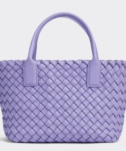 Replica Bottega Veneta Cabat Mini Bag In Wisteria Intrecciato Lambskin