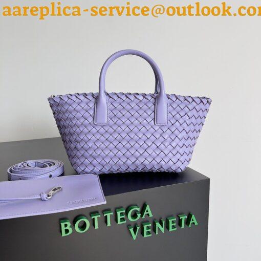 Replica Bottega Veneta Cabat Mini Bag In Wisteria Intrecciato Lambskin 11