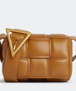 Replica Bottega Veneta Candy Padded Cassette Bag In Camel Lambskin