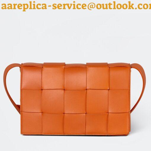 Replica Bottega Veneta Cassette Bag In Orange Intreccio Lambskin