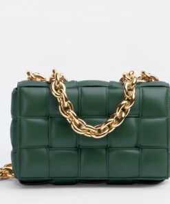 Replica Bottega Veneta Chain Cassette Bag In Raintree Intrecciato Lambskin