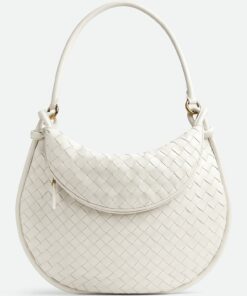 Replica Bottega Veneta Gemelli Large Bag in White Intrecciato Lambskin