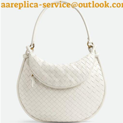 Replica Bottega Veneta Gemelli Large Bag in White Intrecciato Lambskin