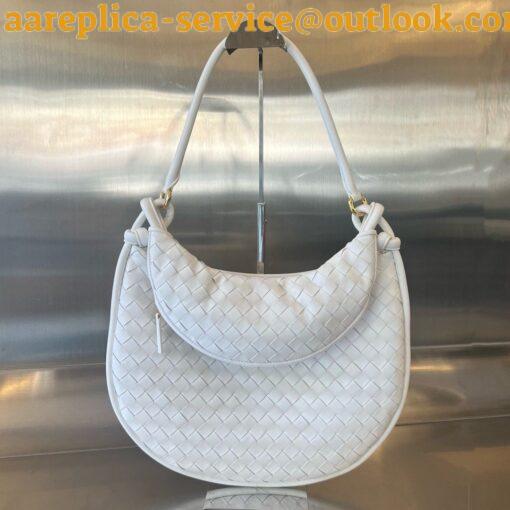 Replica Bottega Veneta Gemelli Large Bag in White Intrecciato Lambskin 18