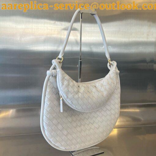 Replica Bottega Veneta Gemelli Large Bag in White Intrecciato Lambskin 21