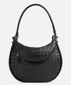 Replica Bottega Veneta Gemelli Medium Bag in Black Intrecciato Lambskin 2