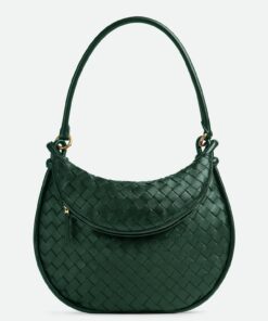 Replica Bottega Veneta Gemelli Medium Bag in Emerald Green Intrecciato Lambskin