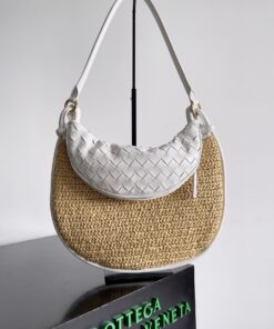 Replica Bottega Veneta Gemelli Medium Bag in Natural Raffia