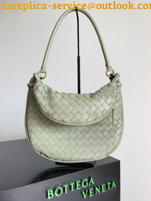 Replica Bottega Veneta Gemelli Medium Bag in Travertine Intrecciato Lambskin 17