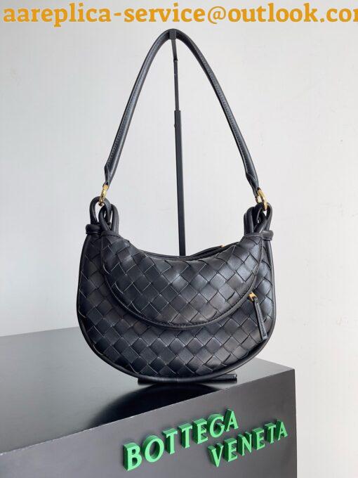 Replica Bottega Veneta Gemelli Small Bag in Black Intrecciato Lambskin 13