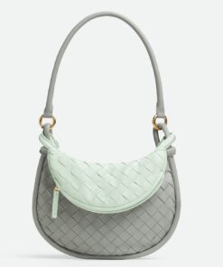 Replica Bottega Veneta Gemelli Small Bag in Grey/Glacier Intrecciato Lambskin