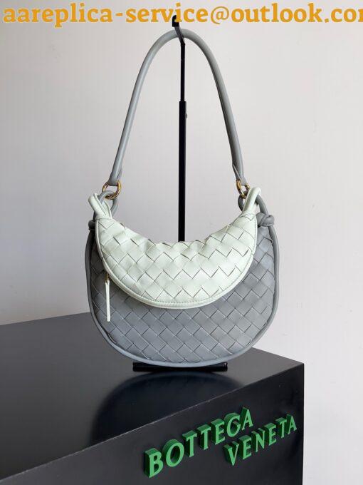 Replica Bottega Veneta Gemelli Small Bag in Grey/Glacier Intrecciato Lambskin 9