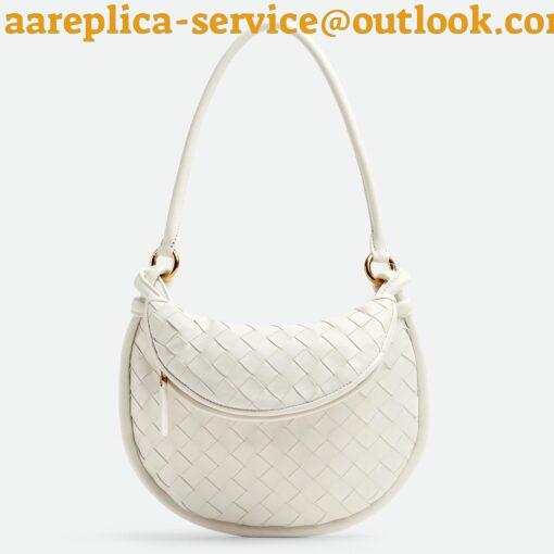 Replica Bottega Veneta Gemelli Small Bag in White Intrecciato Lambskin 12