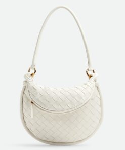 Replica Bottega Veneta Gemelli Small Bag in White Intrecciato Lambskin 2