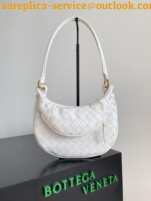 Replica Bottega Veneta Gemelli Small Bag in White Intrecciato Lambskin 4