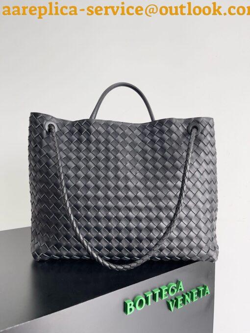 Replica Bottega Veneta Large Andiamo bag In Black Intrecciato Lambskin 2