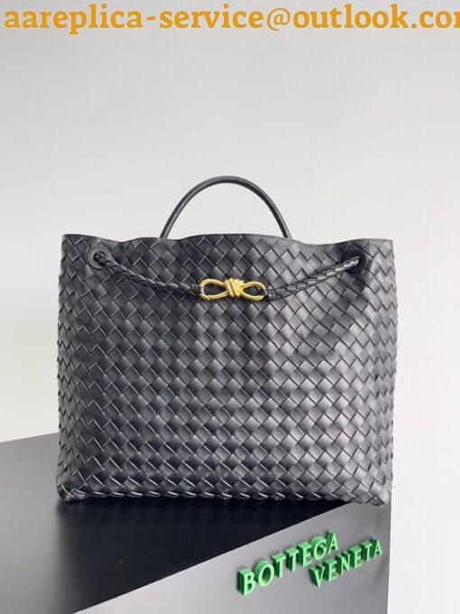 Replica Bottega Veneta Large Andiamo bag In Black Intrecciato Lambskin 5