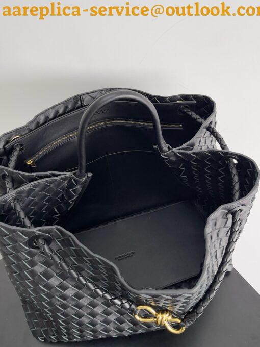 Replica Bottega Veneta Large Andiamo bag In Black Intrecciato Lambskin 9