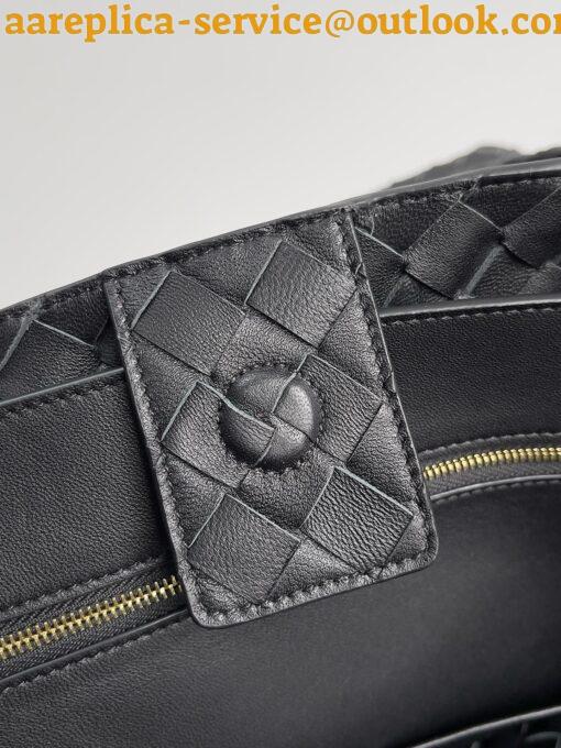 Replica Bottega Veneta Large Andiamo bag In Black Intrecciato Lambskin 10