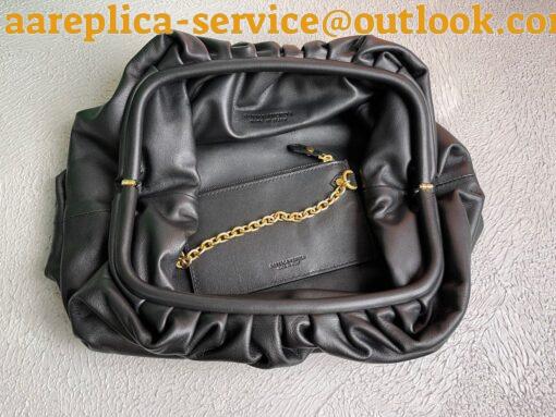 Replica Bottega Veneta Large Pouch Clutch Bag In Black Calfskin 8